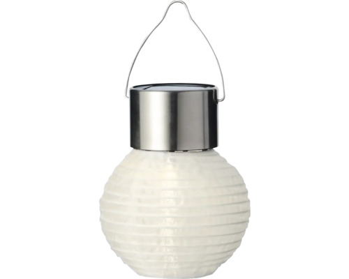 Záhradné osvetlenie solárny lampión závesný biely Ø 7 x 8,5 cm 1 LED, teplé biele svetlo Záhradné osvetlenie solárny lampión závesný biely Ø 7 x 8,5 cm 1 LED, teplé biele svetlo