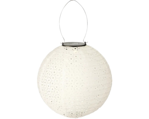 Záhradné osvetlenie solárny lampión závesný biely Ø 25 x 23 cm 1 LED, teplé biele svetlo Záhradné osvetlenie solárny lampión závesný biely Ø 25 x 23 cm 1 LED, teplé biele svetlo
