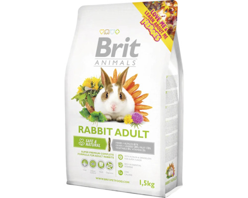 Krmivo pre králiky Brit Animals Rabbit Adult Complete 1,5 kg Brit Animals Rabbit Adult suché krmivo v 1,5-kilogramovom balení