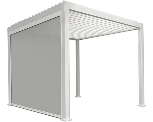 Pergola s lamelovou strechou a zástenou