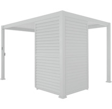 Pergola s lamelovou stenou pre záhradu