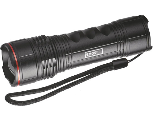 Čierna LED ručná lampa Emos s remienkom na ruku