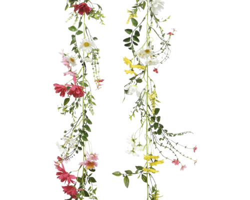 Umelá girlanda s kvetmi a listami na dekoráciu