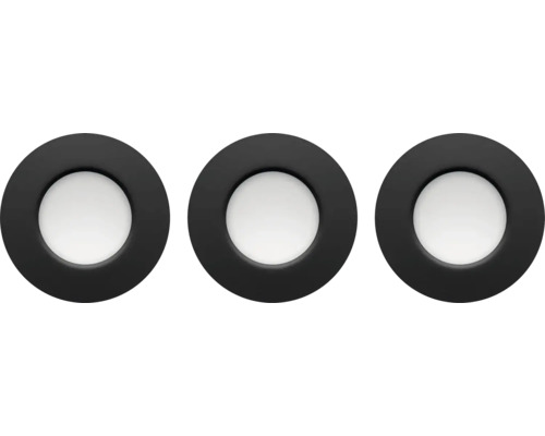 Tri okrúhle LED vstavané bodové svietidlá