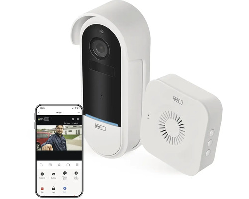 EMOS bezpečnostná kamera s prijímačom a náhľadom na smartfóne
