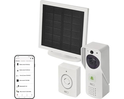 Zvončeky EMOS IP-15S so solárnym panelom, prijímačom a aplikáciou pre inteligentné telefóny