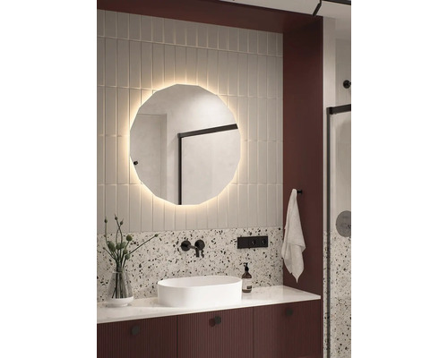 LED kuleté zrkadlo do kúpeľne s osvetlením Cordia GLAMOUR LINE 80 x 80 cm IP 44