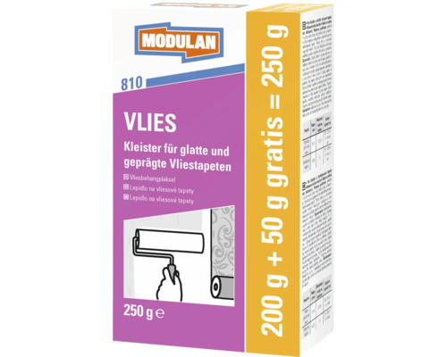 Modulan lepidlo na vliesové tapety pre hladké a razené vliesové tapety, 250 gramové balenie
