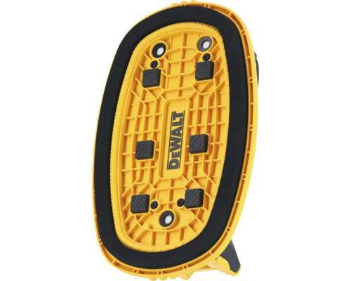 Logo DeWalt na žltej prísavke na náradie s čiernym tesnením