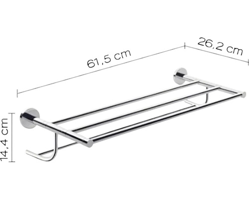 Dvojitá polička na uteráky Gedy Felce chróm 61,5 cm FE351300000