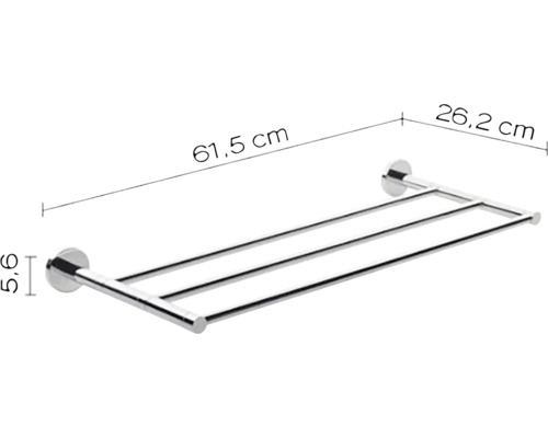 Polička na uteráky Gedy Felce chróm 61,5 cm FE441300000