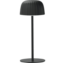 Čierna stojacia lampa s tienidlom a okrúhlou základňou