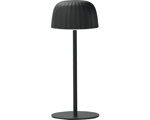 Čierna stojacia lampa s tienidlom a okrúhlou základňou