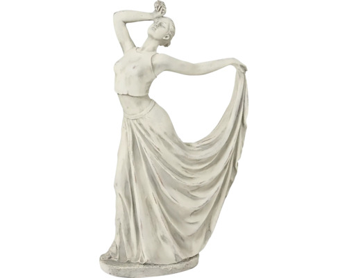 Socha polymagnézium tancujúca žena 28 x 64 x 112 cm bielená šedá