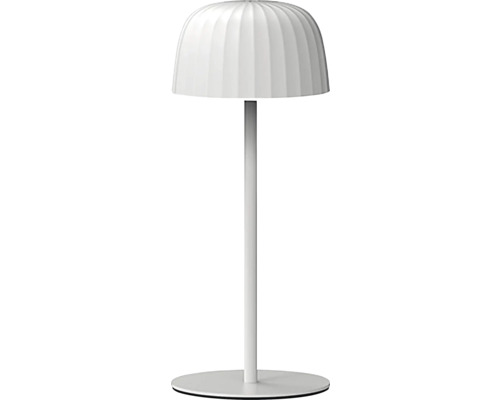 LED stolová lampa Panlux PN42100058 VIVIEN LED IP54 3 W 180 lm 2700 K 1600 mAh biela Stolná lampa s okrúhlym tienidlom a podstavou
