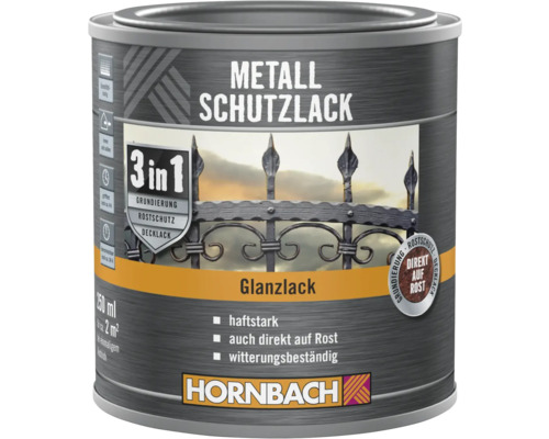 Plechovka metalického ochranného lazúra lesklý lazúra 250 ml od spoločnosti Hornbach
