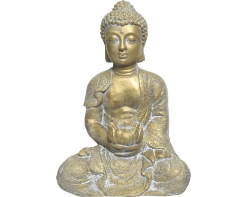 Budha s leknom polymagnézium 20,5 x 31 x 46 cm zlatý