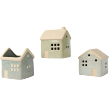 Dekoratívne keramické domčeky, trojdielne, pre interiéry