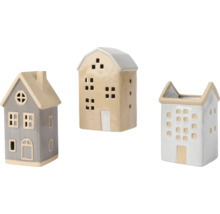 Dekoratívne keramické domčeky, vhodné pre čajové sviečky