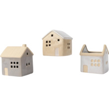 Dekoratívne keramické domčeky, sada troch kusov
