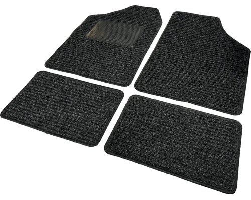 Sada štyroch čiernych autokobercov s rebrovaným povrchom