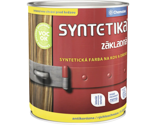 Farba Syntetika na kov a drevo základná 0840/hnedočervená 0,6 l Syntetická základná farba na kov a drevo v plechovke