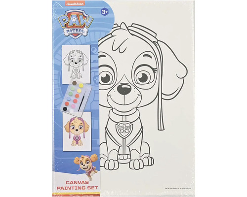 Maliarska súprava Paw Patrol na plátno s paletou farieb a štetcom