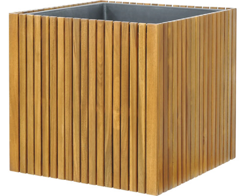 Štvorcový kvetináč z drevených lamiel