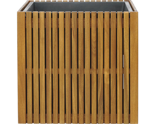 Štvorcový kvetináč z drevených lamiel