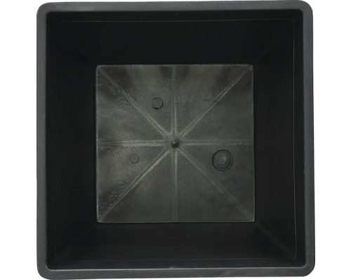 Čierny kvetináč, štvorcový, pohľad zhora