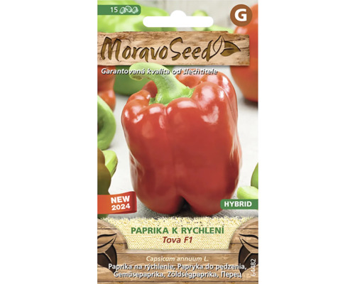 Paprika zeleninová na rýchlenie TOVA F1 hybrid MoravoSeed Balíček semien paprika Tova F1