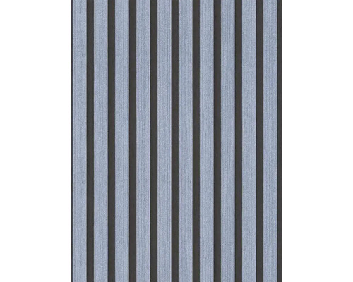 Vliesová tapeta Wooden Wall 786273 modrá, čierna 0,53 x 10,05 m Panel s vertikálnymi pruhmi na stenu a strop