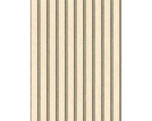 Vliesová tapeta Wooden Wall 786651 béžová, čierna 0,53 x 10,05 m Panely s drevenou štruktúrou pre dizajn stien a stropov