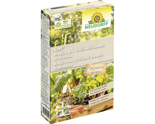 Hnojivo pre vyvýšené záhony a zeleninu Azet Neudorff 1 kg Neudorff Azet Hnojivo pre vyvýšené záhony a zeleninu, 1 kilogramové balenie