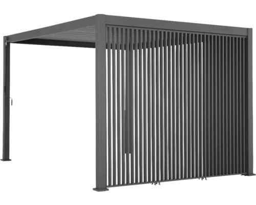 Pergola s lamelovou stenou z kovu