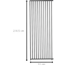 Plotový prvok s rozmermi 236,5 cm na výšku a 93 cm na šírku.