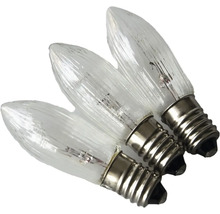 Tri číre žiarovky v tvare sviečky