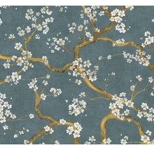 Tapeta s kvitnúcimi vetvami na štruktúrovanom pozadí