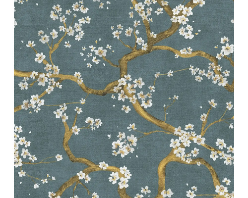 Tapeta s kvitnúcimi vetvami na štruktúrovanom pozadí