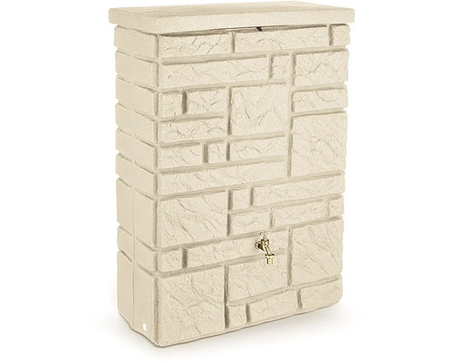 Nádrž na dažďovú vodu so vzhľadom kameňa s kohútikom