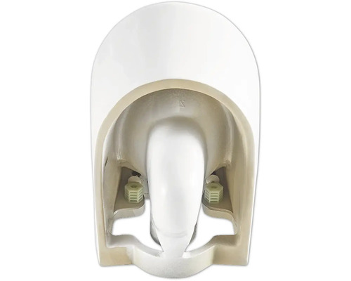 Spodná strana bielej toalety