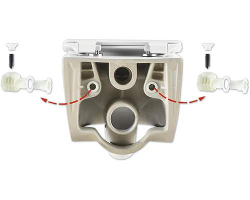 Detailný pohľad na toaletu s upevňovacím materiálom