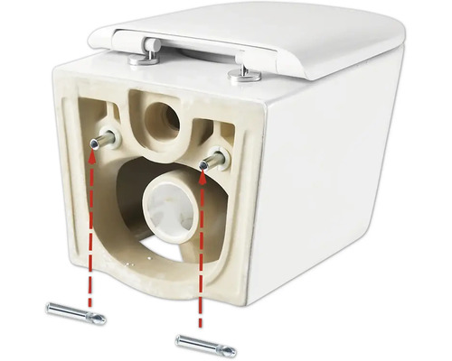 Závesné WC s hlbokým splachovaním s montážnymi prvkami