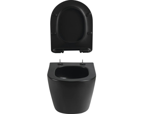 Závesné WC s otvoreným splachovacím kruhom a WC sedadlom