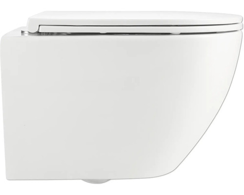 Závesné WC so zatvoreným splachovacím okrajom a WC sedadlom