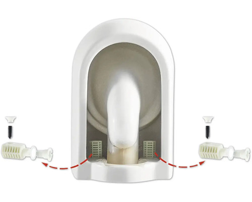 Detailný pohľad na upevnenie pisoáru so sifónom