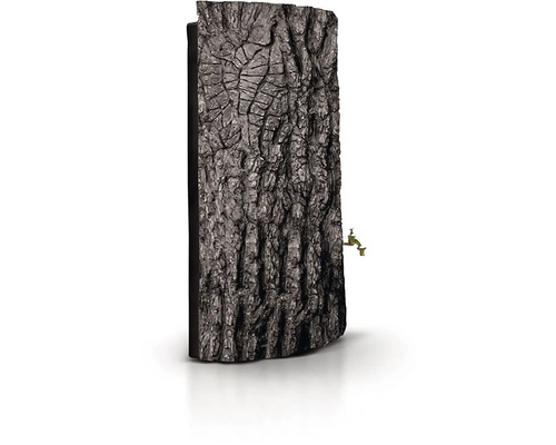 Nádrž na dažďovú vodu so štruktúrou kôry stromu a kohútikom