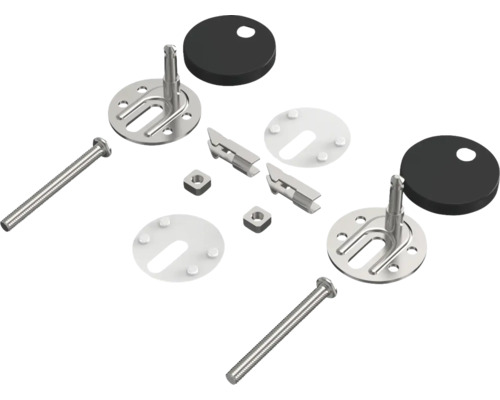 Jednotlivé upevnenie záchodovej dosky z kovu a plastu