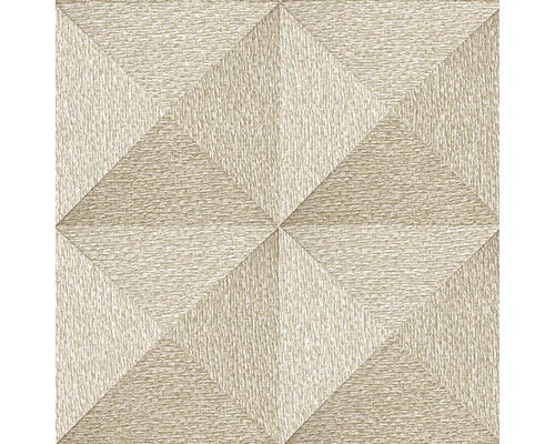 Vliesová tapeta SA524103 Santa Fe béžová, hnedá 0,53 x 10 m Detail béžovej vinylovej tapety s trojrozmerným kosoštvorcovým vzorom.