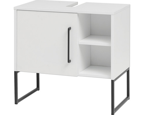 Skrinka pod umývadlo s jednými dvierkami a otvorenými policami